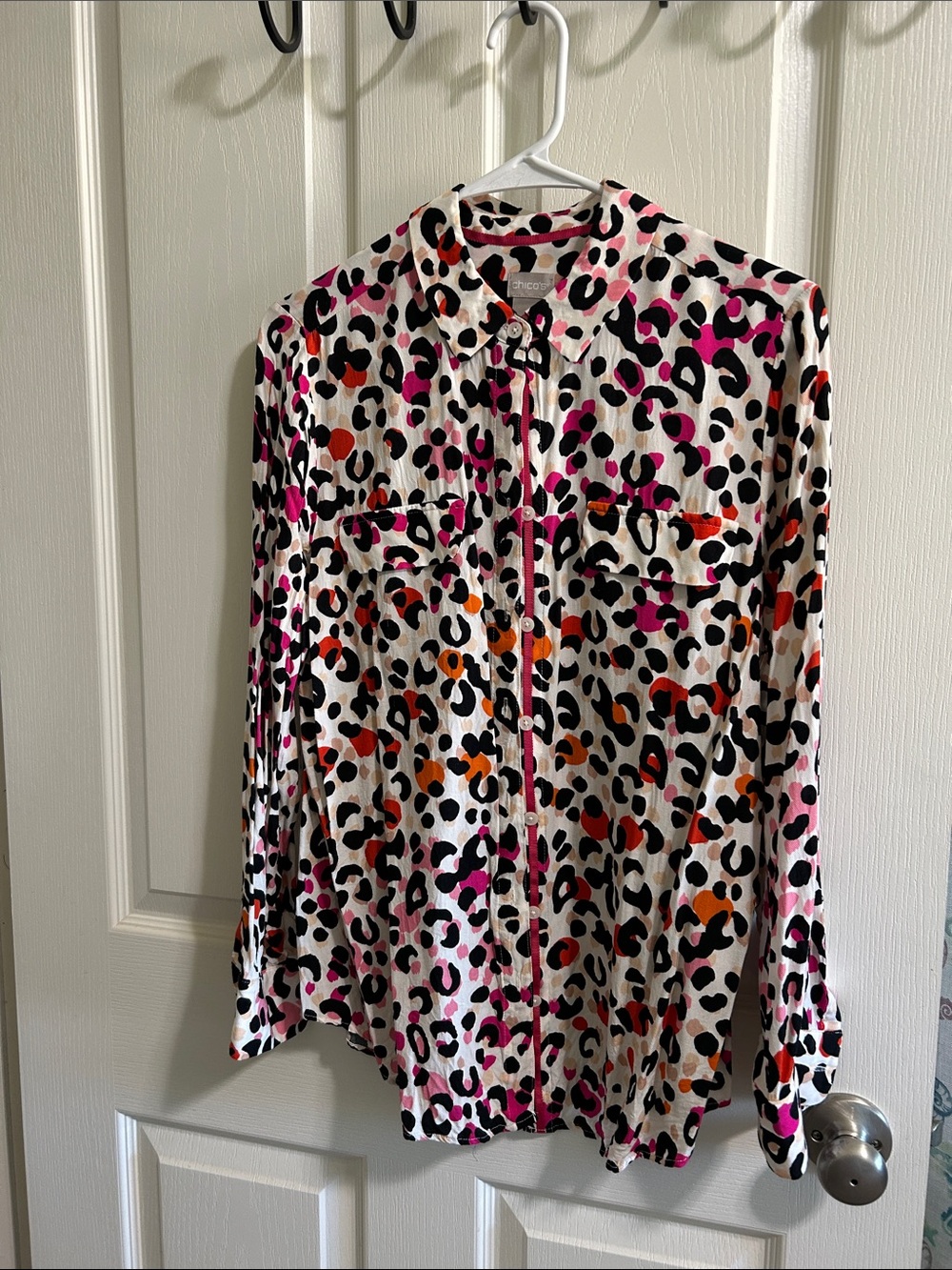 Chico's Multicolor Leopard Print Button-Down Shirt